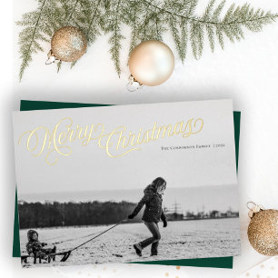 Classic Script Merry Christmas Foil Foil Holiday C