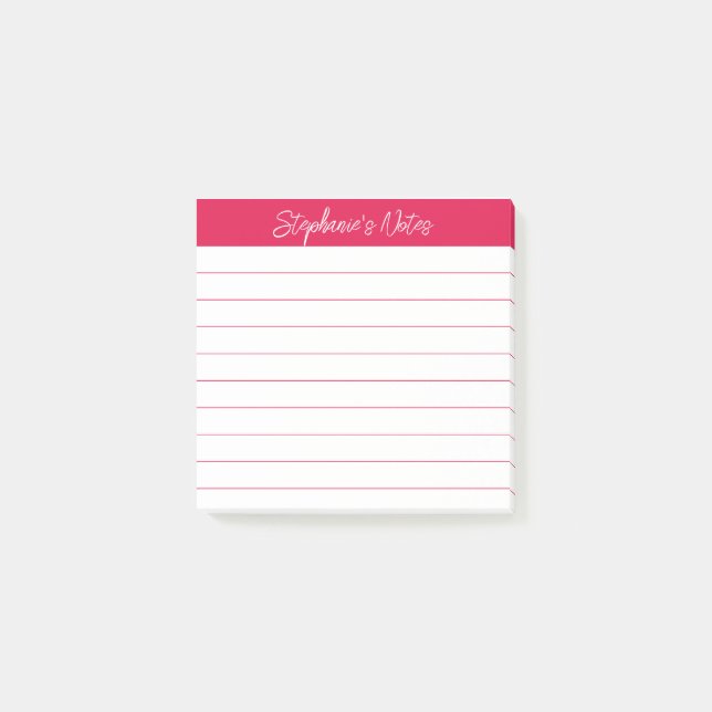  Classic Script Notes Cherry Red Lined (Front)