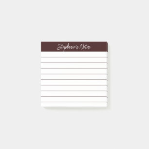 Classic Script Notes Chocolate Brown Lined
