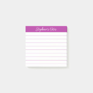 Classic Script Notes Dark Pink Lined