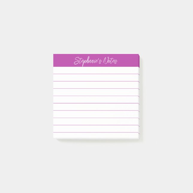 Classic Script Notes Dark Pink Lined (Front)