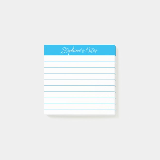 Classic Script Notes Sky Blue Lined (Front)
