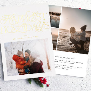 classic script photo christmas gold