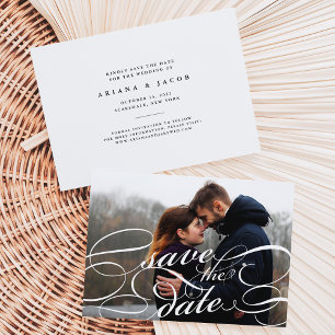 Classic Script   Photo Save the Date Card