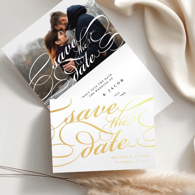Classic Script Save the Date Foil Card (Creator Uploaded)