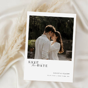 Classic Script Simple Photo Wedding Save The Date