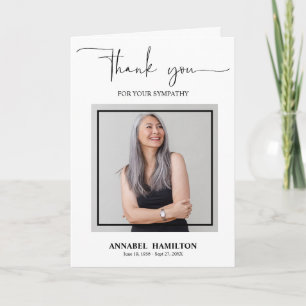 Classic Script Sympathy Thank You Photo Card