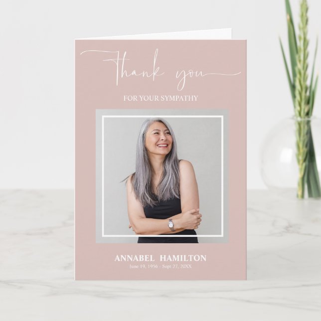 Classic Script Sympathy Thank You Photo Card (Front)