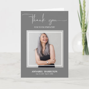 Classic Script Sympathy Thank You Photo Card