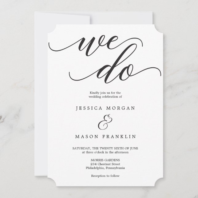 Classic Script Wedding Invitation (Front)