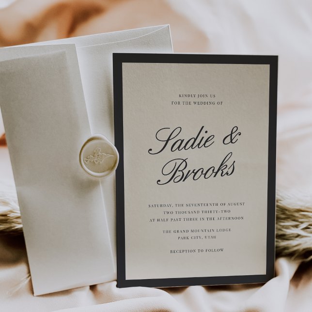 Classic Script Wedding Invitation | Black (Creator Uploaded)
