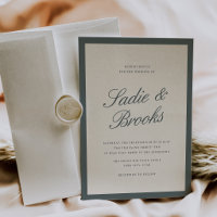 Classic Script Wedding Invitation | Smoked Spruce