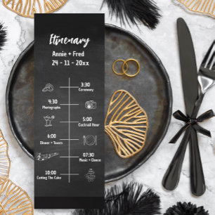 Classic Script Wedding Program Flat Card