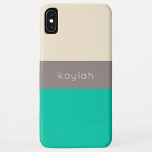 Classic Seafoam Colour Block with Name Case-Mate iPhone Case