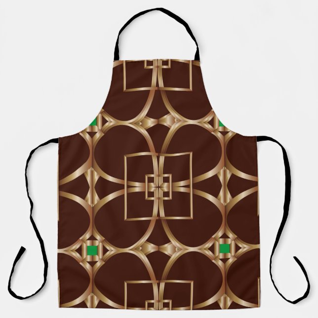 Classic seamless geometric pattern on a brown back apron (Front)