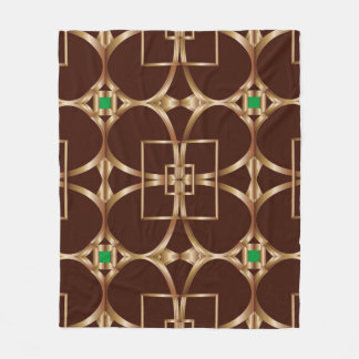 Classic seamless geometric pattern on a brown back fleece blanket
