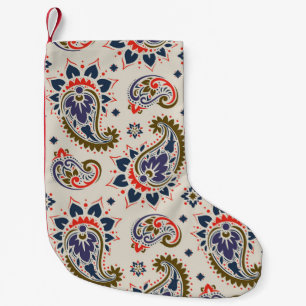 Classic seamless paisley pattern design. small christmas stocking