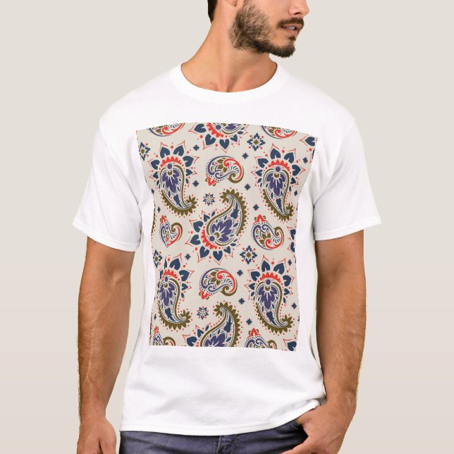 Classic seamless paisley pattern design. T-Shirt (Front)