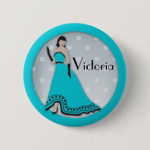 Classic Senorita in Turquoise and Silver Button