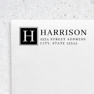 Classic Serif Monogram Business Return Address Self-inking Stamp