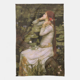 Classic Shakespeare Ophelia Pond Lily Fine Art Tea Towel