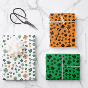 Classic Shamrock Pattern St. Patrick's Day set of  Wrapping Paper Sheet