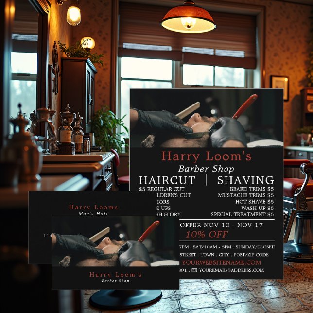 Classic Shave, Men's Barbers Advertising Flyer (Creator Uploaded)