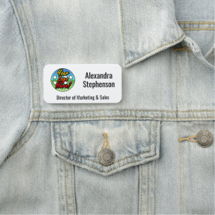 Classic Side Logo Custom Personalised Business Name Tag