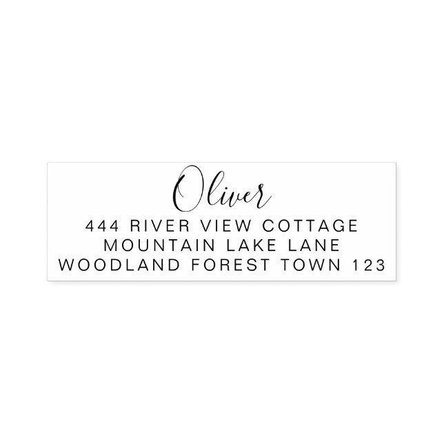 Classic Signature Black White Elegant Plain Simple Self-inking Stamp (Design)