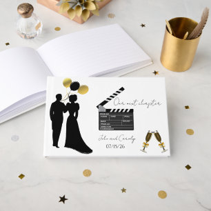 Classic Silhouette Wedding Foil Guestbook