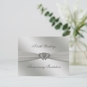 Classic Silver 25th Wedding Anniversary Invite