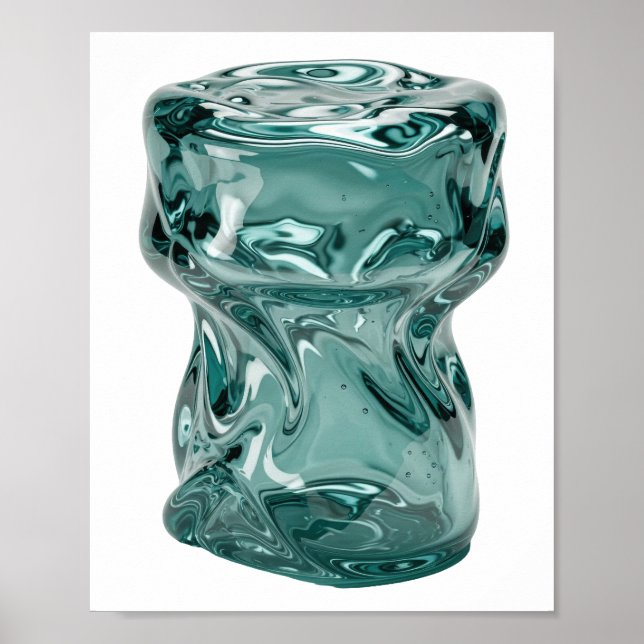 Classic Silver ABSTRACT ART Design v2 Poster (Front)