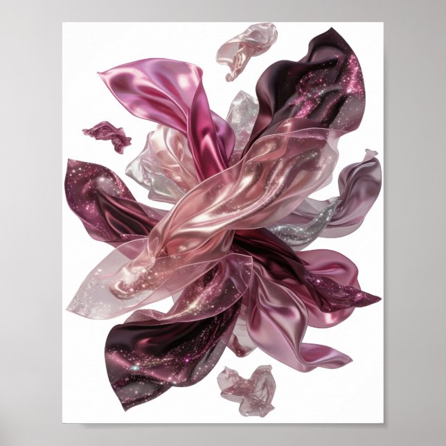 Classic Silver ABSTRACT ART Poster (Front)