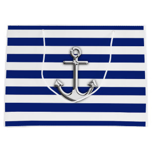 Classic Silver Anchor Large Gift Bag