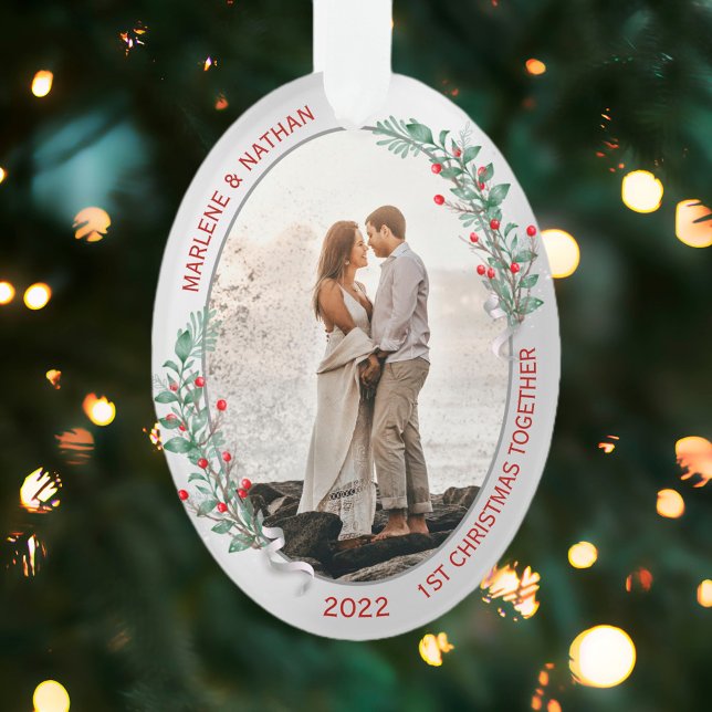 Classic Silver Frame 1st Christmas Together Ornament (Creator Uploaded)