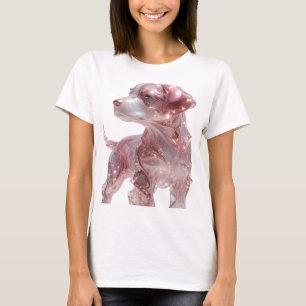 Classic Silver GLASSY DOG Graphic Design T-Shirt