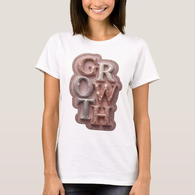 Classic Silver GROWTH Graphic Design T-Shirt (Front)