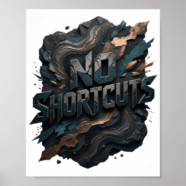 Classic Silver NO SHORTCUTS Poster (Front)