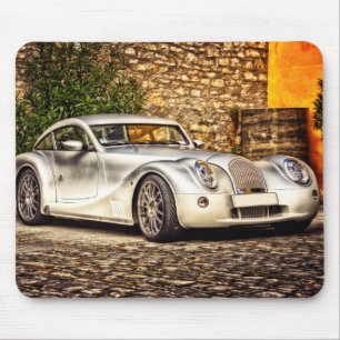 Classic Silver Sports Car Mouse Pad