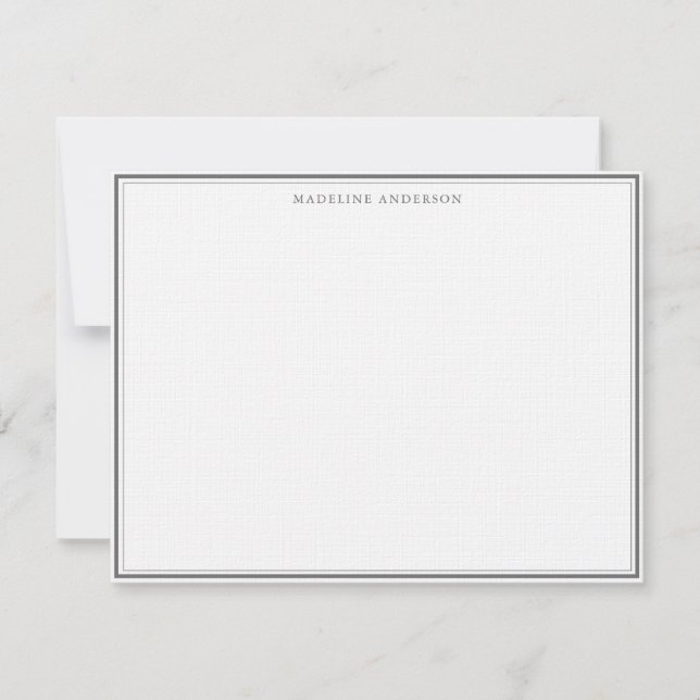 Classic Silver Thick and Thin Border Name Card (Front)
