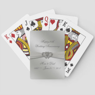 Classic Silver Wedding Anniversary Playing Cards