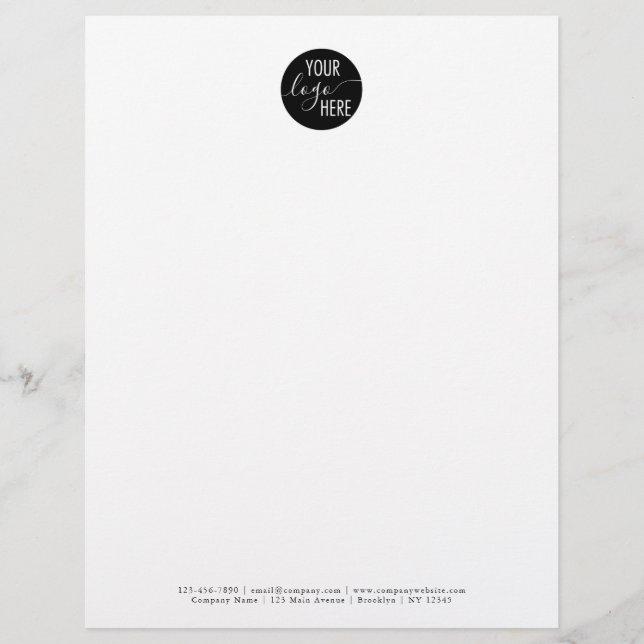 Classic Simple Basic Logo Company Corporate Custom Letterhead (Front)