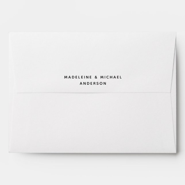 Classic Simple Black and White  Envelope (Back (Top Flap))