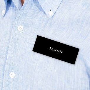 Classic Simple Black and White Modern Professional Name Tag