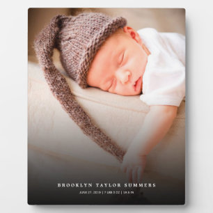 Classic Simple Black Gradient Modern Family Photo Plaque