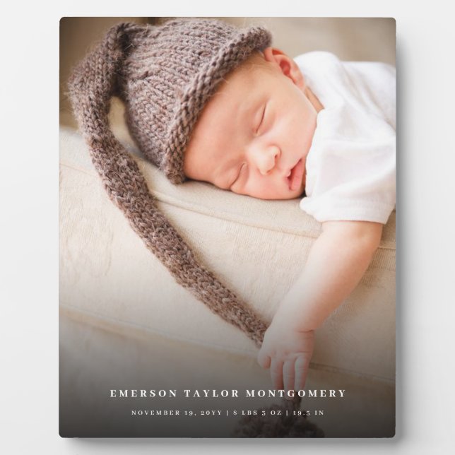 Classic Simple Black Gradient Modern Family Photo Plaque (Front)