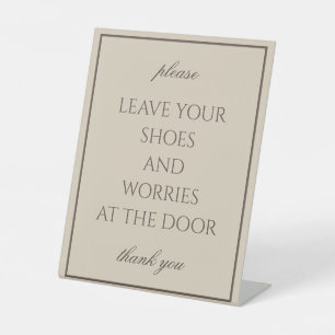 Classic Simple Brown Remove Shoes Counter Sign