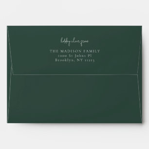 Classic simple Brunswick Green personalised Envelope