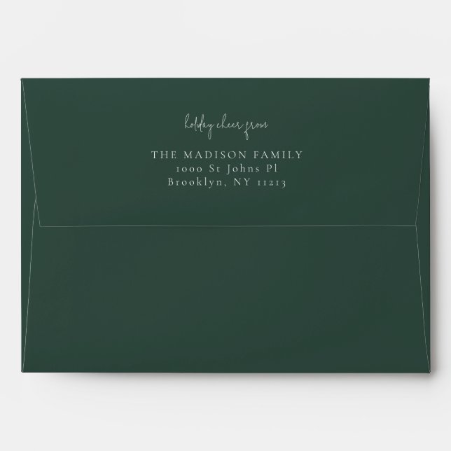Classic simple Brunswick Green personalised  Envelope (Back (Top Flap))
