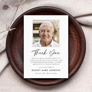 Classic Simple Celebration of Life Memorial Thank You Card